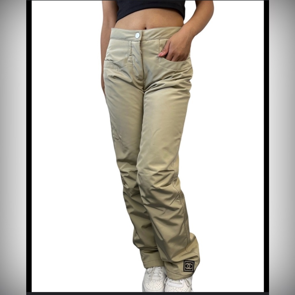 Chanel Vintage Sports Winter Women's Beige Pants